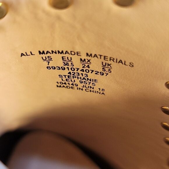 METAPHOR STUDDED SLINGBACK PEEP TOE BLOCK HEEL SANDAL - Picture 7 of 14